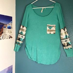 Pink Owl Apparel Teal & Sequins Shirt